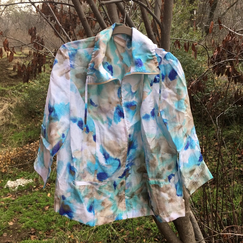 Chico’s watercolor lightweight jacket